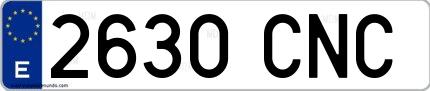 Ejemplo de matrícula española 2630 CNC