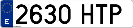 Ejemplo de matrícula de coche ordinaria 2630 HTP