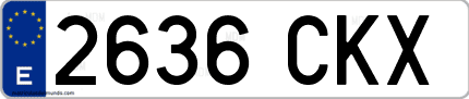 Ejemplo de matrícula de coche ordinaria 2636 CKX
