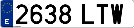 Ejemplo de matrícula de coche ordinaria 2638 LTW