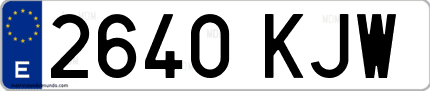 Ejemplo de matrícula de coche ordinaria 2640 KJW