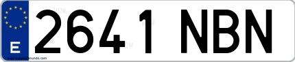 Ejemplo de matrícula española 2641 NBN