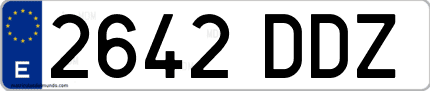 Ejemplo de matrícula de coche ordinaria 2642 DDZ
