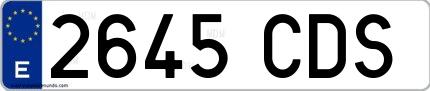 Ejemplo de matrícula española 2645 CDS