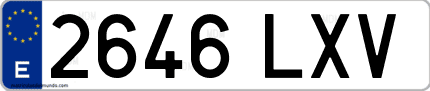 Ejemplo de matrícula de coche ordinaria 2646 LXV