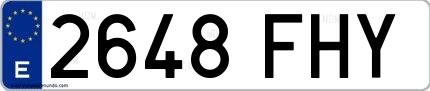 Ejemplo de matrícula española 2648 FHY