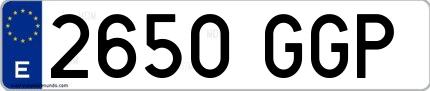 Ejemplo de matrícula de coche ordinaria 2650 GGP