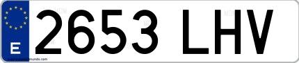 Ejemplo de matrícula española 2653 LHV