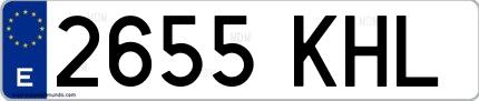 Ejemplo de matrícula española 2655 KHL