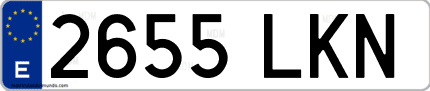 Ejemplo de matrícula de coche ordinaria 2655 LKN