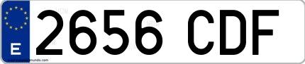 Ejemplo de matrícula española 2656 CDF