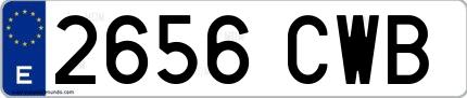 Ejemplo de matrícula española 2656 CWB