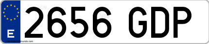 Ejemplo de matrícula de coche ordinaria 2656 GDP