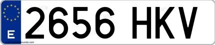 Ejemplo de matrícula española 2656 HKV