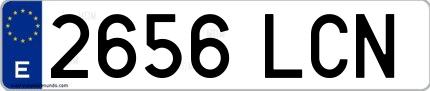 Ejemplo de matrícula española 2656 LCN