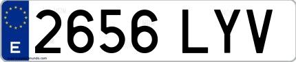 Ejemplo de matrícula española 2656 LYV