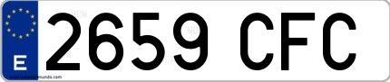 Ejemplo de matrícula española 2659 CFC