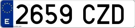 Ejemplo de matrícula española 2659 CZD