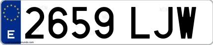 Ejemplo de matrícula española 2659 LJW
