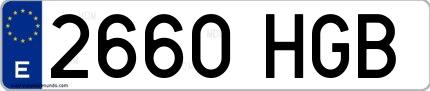 Ejemplo de matrícula española 2660 HGB