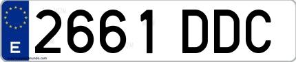 Ejemplo de matrícula española 2661 DDC