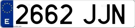 Ejemplo de matrícula española 2662 JJN