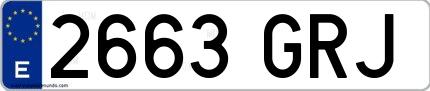 Ejemplo de matrícula española 2663 GRJ