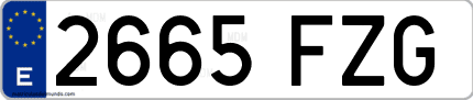 Ejemplo de matrícula de coche ordinaria 2665 FZG