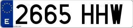 Ejemplo de matrícula de coche ordinaria 2665 HHW