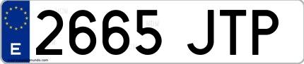 Ejemplo de matrícula española 2665 JTP