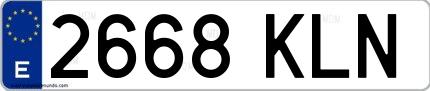Ejemplo de matrícula española 2668 KLN