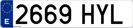 Ejemplo de matrícula de coche ordinaria 2669 HYL
