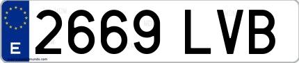Ejemplo de matrícula española 2669 LVB