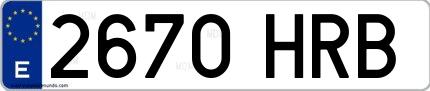 Ejemplo de matrícula española 2670 HRB