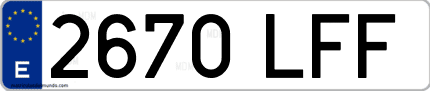 Ejemplo de matrícula de coche ordinaria 2670 LFF