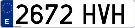 Ejemplo de matrícula de coche ordinaria 2672 HVH
