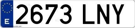 Ejemplo de matrícula española 2673 LNY