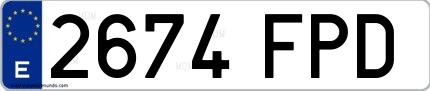 Ejemplo de matrícula española 2674 FPD
