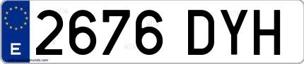 Ejemplo de matrícula española 2676 DYH