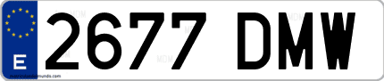 Ejemplo de matrícula de coche ordinaria 2677 DMW