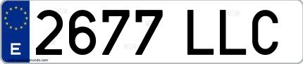 Ejemplo de matrícula española 2677 LLC