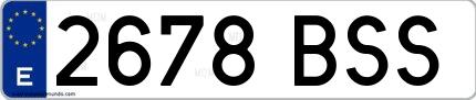 Ejemplo de matrícula española 2678 BSS