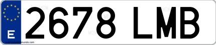 Ejemplo de matrícula española 2678 LMB