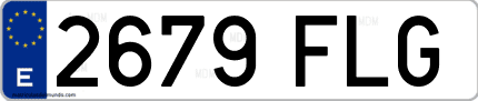 Ejemplo de matrícula de coche ordinaria 2679 FLG