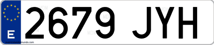 Ejemplo de matrícula de coche ordinaria 2679 JYH