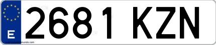 Ejemplo de matrícula española 2681 KZN