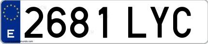 Ejemplo de matrícula española 2681 LYC