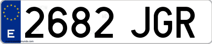 Ejemplo de matrícula de coche ordinaria 2682 JGR