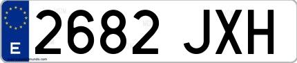 Ejemplo de matrícula española 2682 JXH