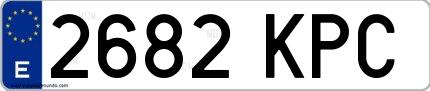 Ejemplo de matrícula española 2682 KPC